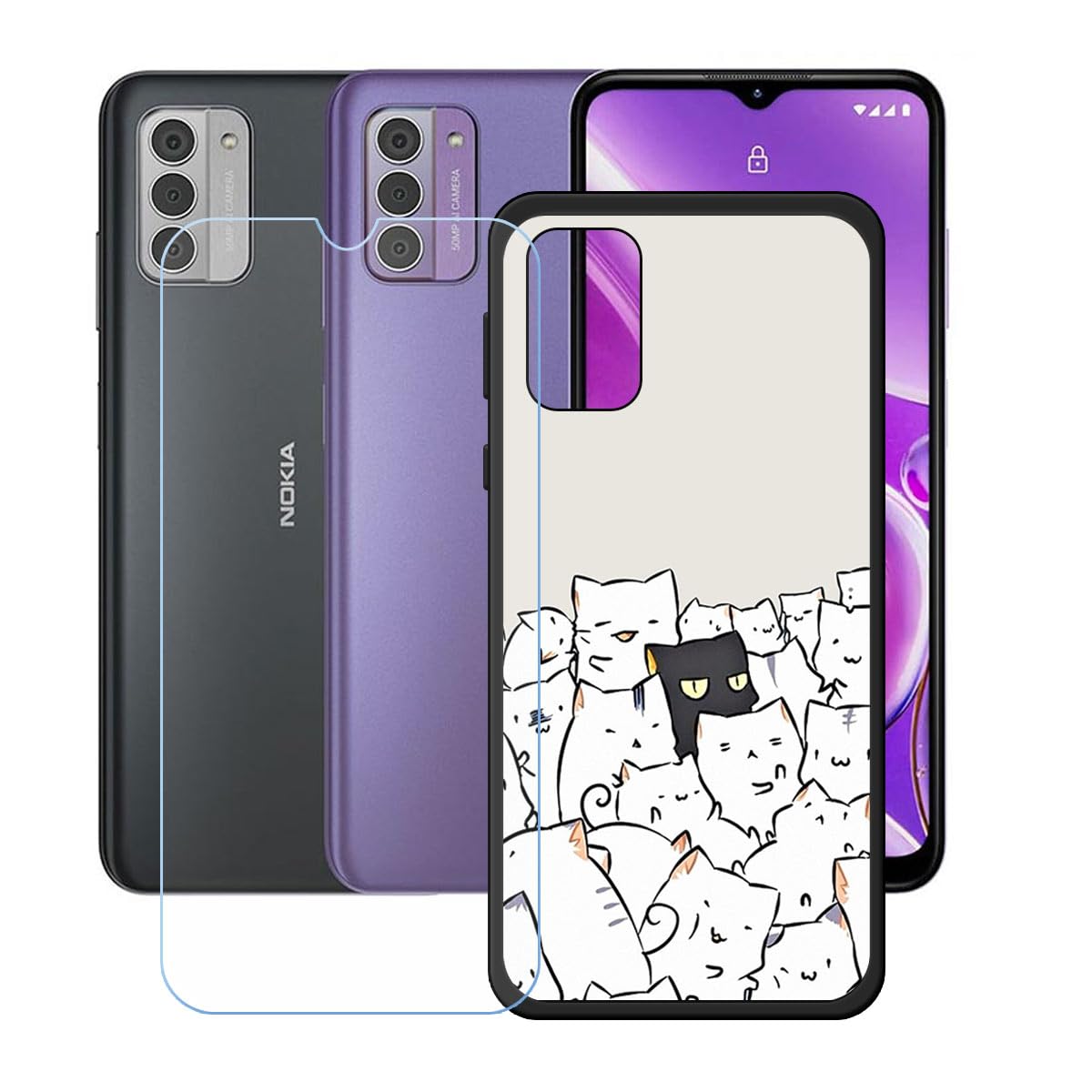 LCEHTOGYE Cover per Nokia G42,Trasparente Custodie Morbido Silicone