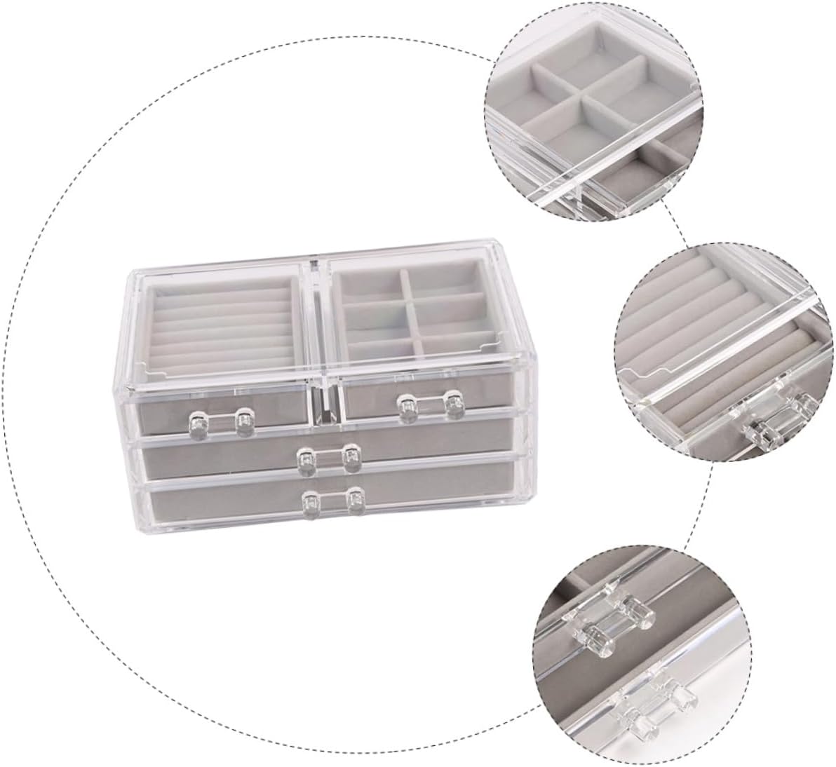 Jewellery Box Chinese Desk Storage Trinket Box Makeup Organizer Lipstick Storage Makeup Display Case