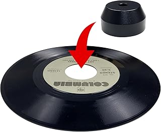 sdroceRyaM 45 RPM Record Adapter Solid Aluminum 7 Inch Vinyl Record Dome 45 Adapter for Turntables (Black)