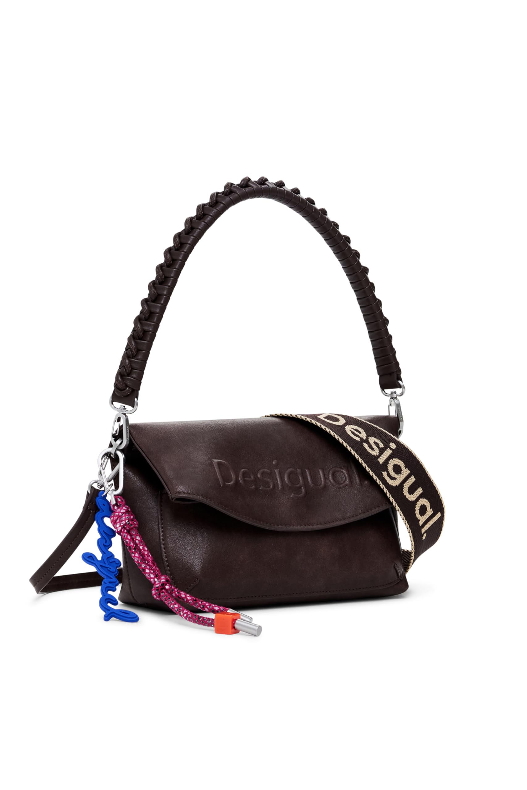 Desigual shoulder bag Half Logo Trokel Shoulder Bag Chocolate