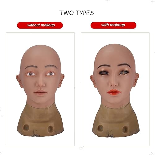 Miniatura 3 de ZWSM Máscara de silicona realista de cabeza femenina hecha a mano para travesti, disfraces transgénero, disfraz, mascarada, máscara de carnaval