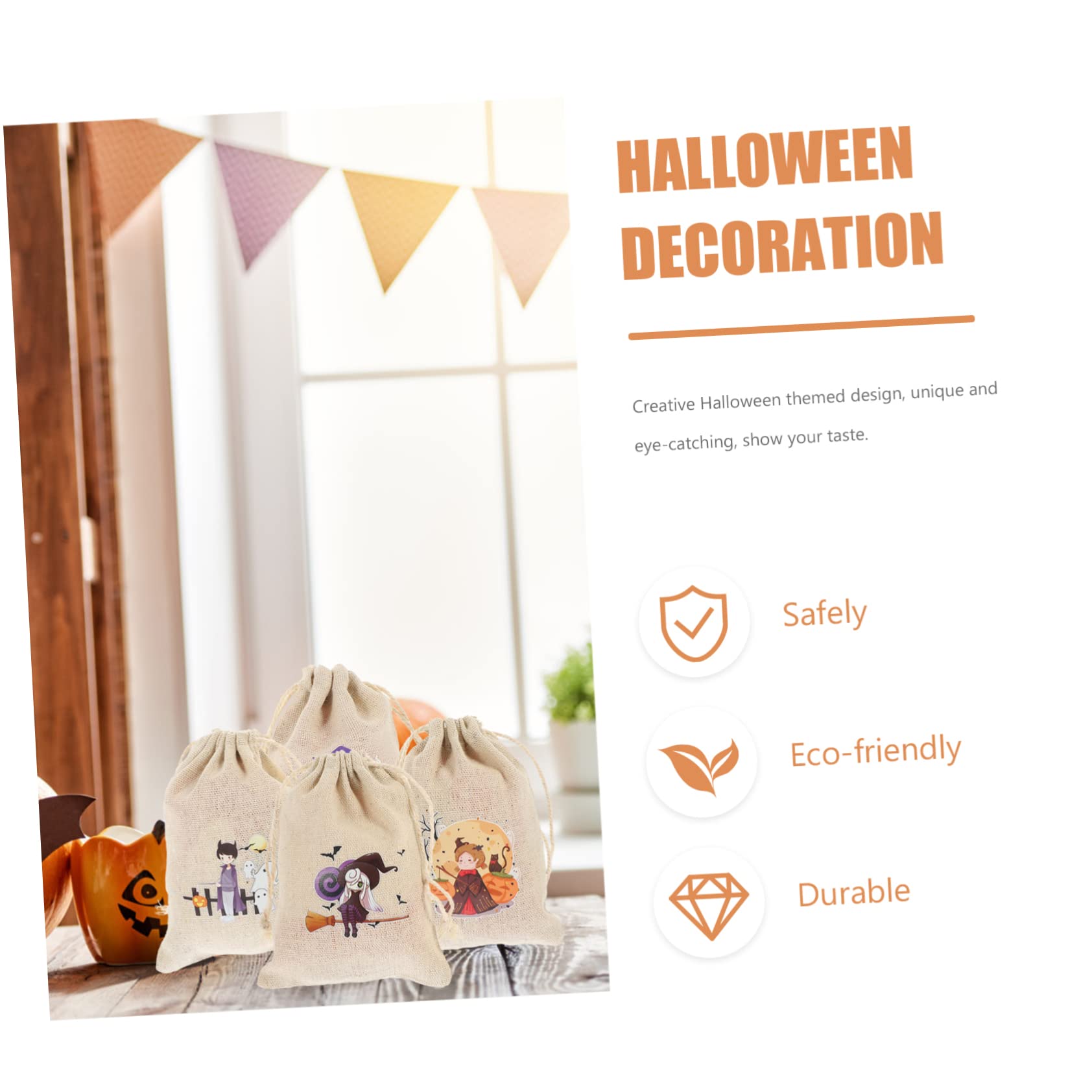 SOLUSTRE 200stücke Halloween Geschenktüten Baumwolle Praktische Zugverschlussbeutel Für Süßigkeiten Und Partybedarf Wiederverwendbar Und Vielseitig Einsetzbar Für Jahreszeiten