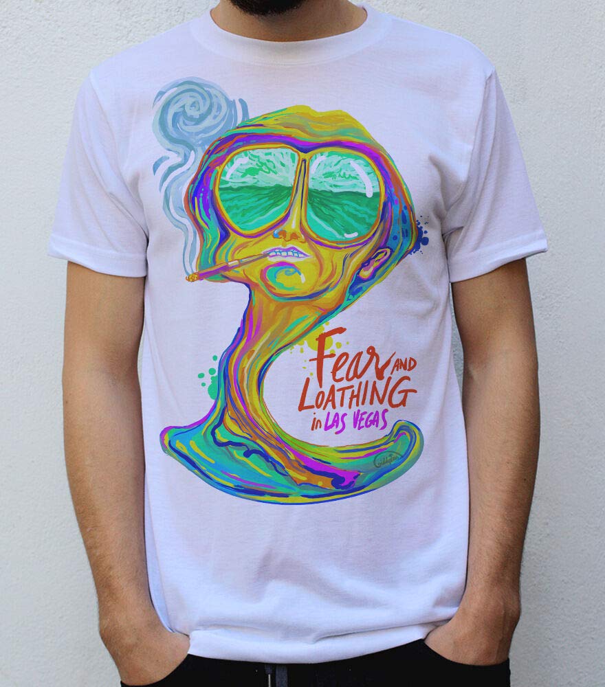 Fear and Loathing in Las Vegas T Shirt Psychedelic Design White