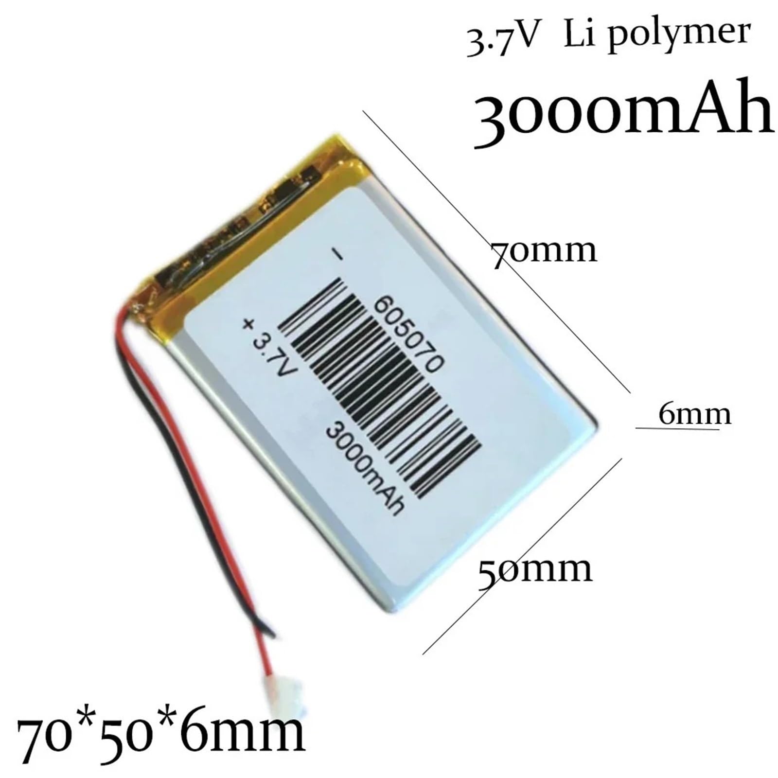 605070 3,7 V 3000 mAh 1/2/3/5 pièces(1 pcs 605070)