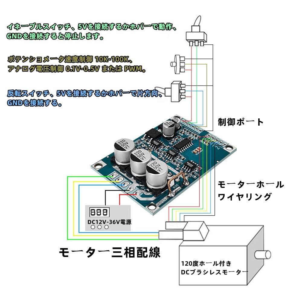 ケイケンチー様　よろしくお願いいたします。 Amazon.co.jp: ブラシレスモーター コントローラー DC 12V-36V