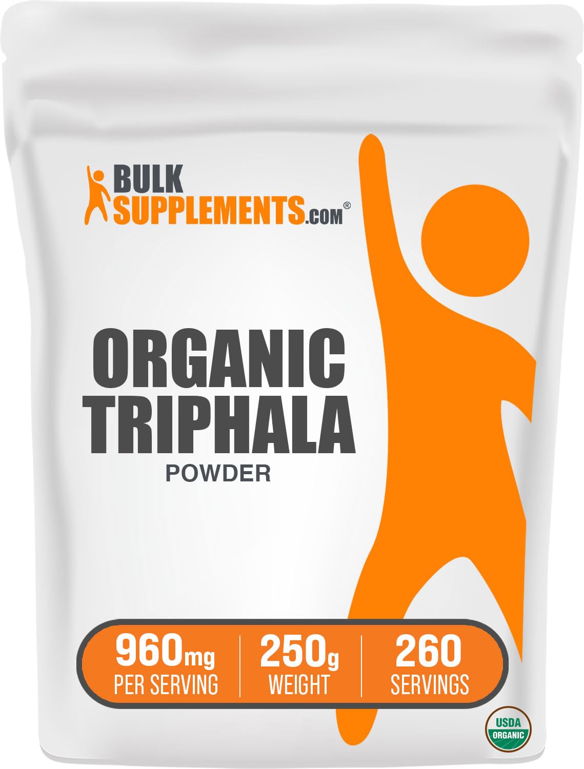 BulkSupplements.com Organic Triphala Powder - Haritaki Powder, Ayurvedic Supplement - Gluten Free, 960mg per Serving, 250g (8.8 oz) (Pack of 1) 8.8 Ounce (Pack of 1)
