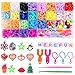 Herefun DIY Pulseras Gomas, 1500+ Kit Completo, Banda Elástica para Hacer Pulseras, Bandas de Goma con Colores, Kit de Bandas Trenzadas Brazaletes y Juguetes, Juego Creativo para Niños