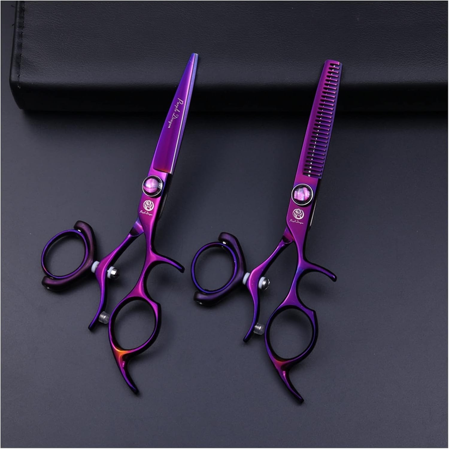 5.5 Inch Purple Flying Shears Rotating Thumb Shears,Rotating Hair Scissors,Hairdressing Flying Scissors For Hairdressers Hair Cutting Shears