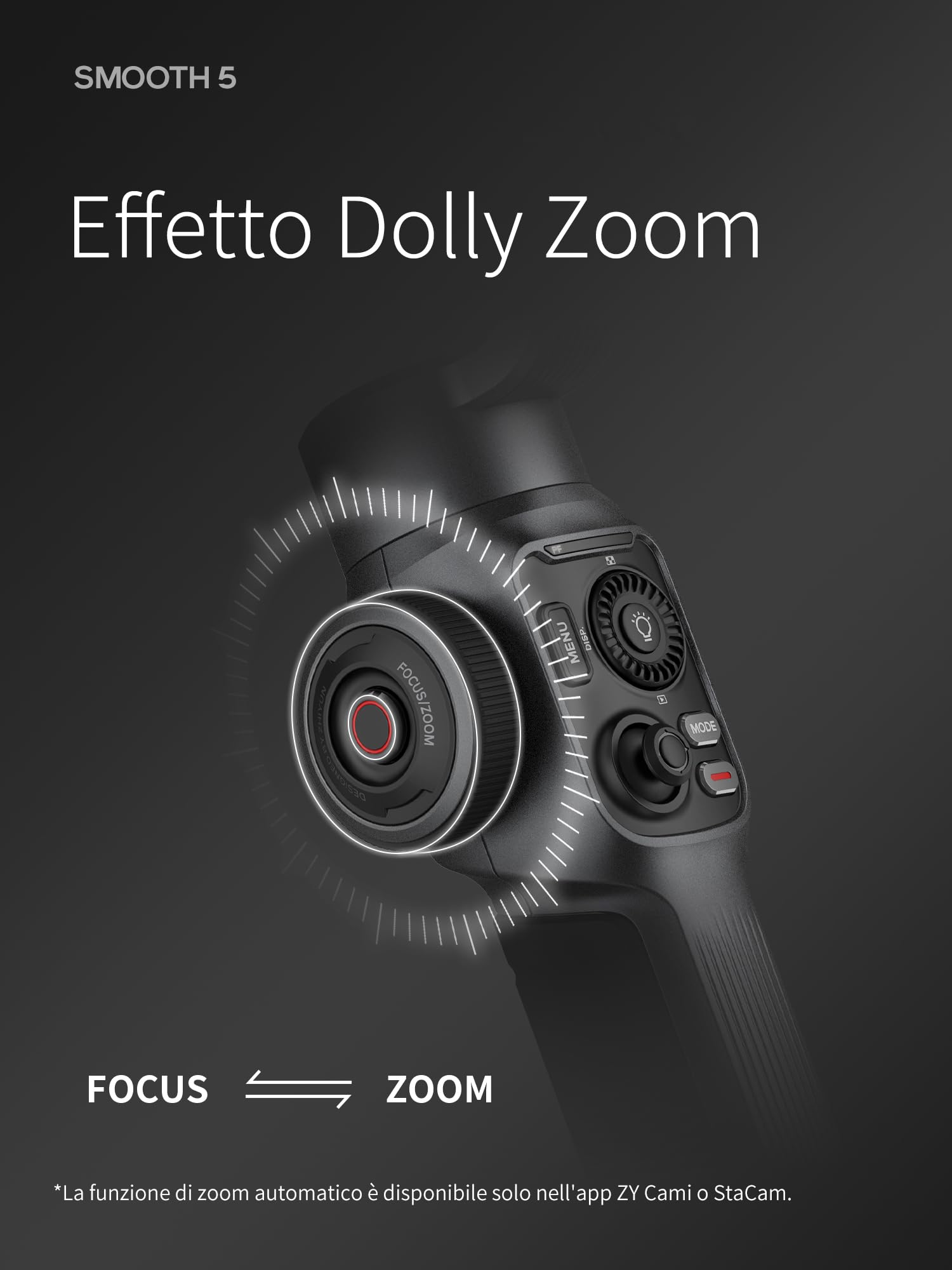 ZHIYUN Smooth 5 Combo [Ufficiale] Stabilizzatore Smartphone a 3 assi, Telefono Gimbal per iPhone e Android, con Treppiede, Borsa, 2 Luci 300lm e Zoom per Vlog, Youtube e TikTok