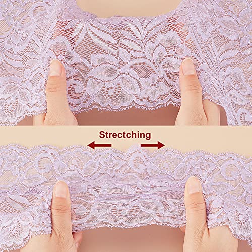 Benecreat 22 Yards 5.9" Wide Fabric Lace Ribbon Elastic Lace Trim For Headbands Garters Wedding Bouquet Making - 22 Colors, 1 Yard Per Color #TOP2