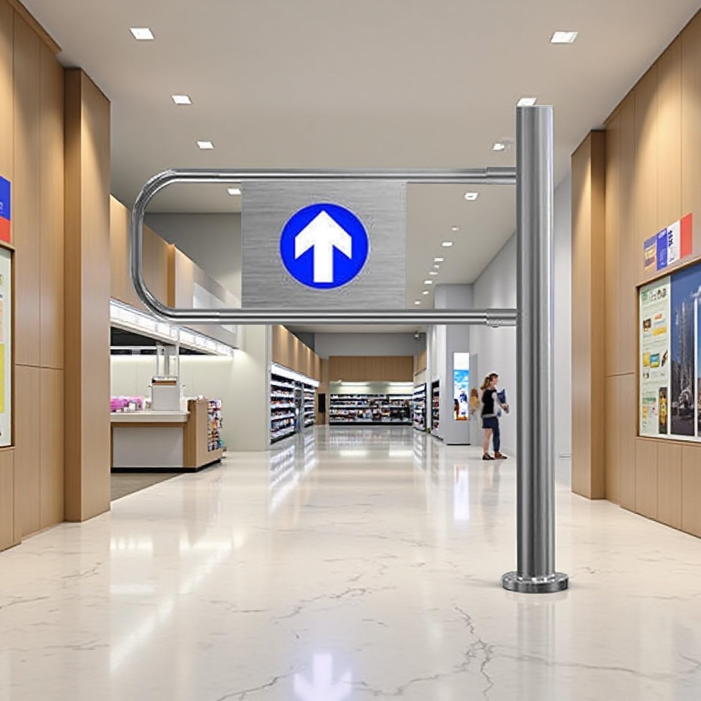 Portail battant métallique et porte à fermeture automatique pour le calme des bibliothèques