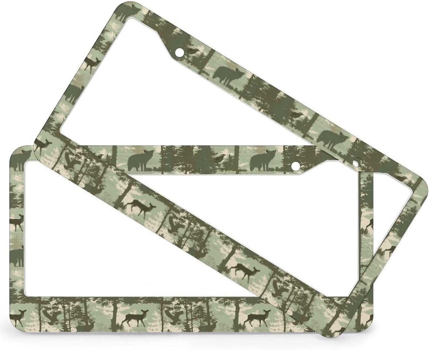 Duck Hunting Camo License Plate Frames 2 Packs 2 Holes Aluminum Car Accessories License Plate Cover Fits Standard U.S. Vehicles for Men Women