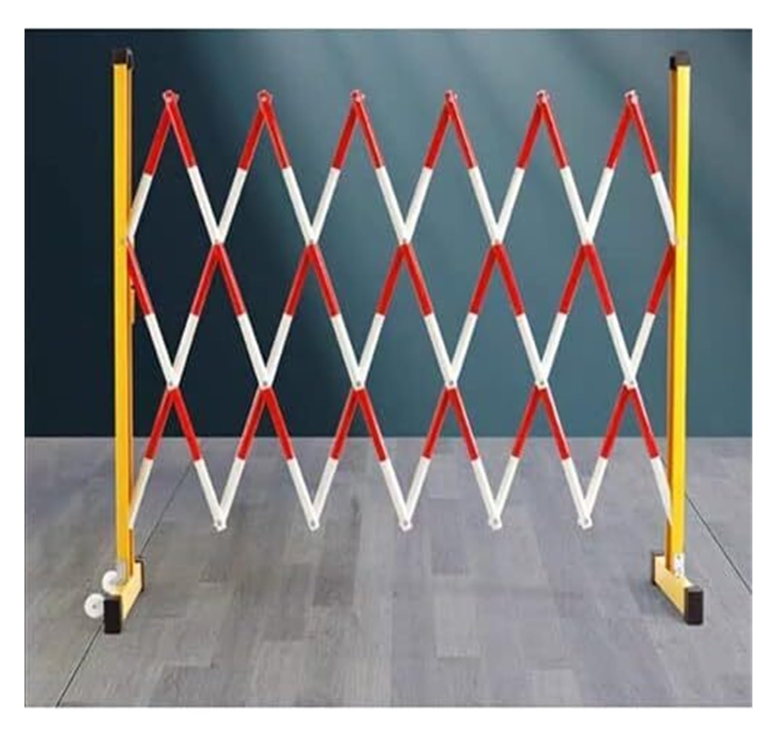 LWJSOCP Retractable Traffic FenceExpandable Mobile Barricade on Wheels Flexible Crowd Control Barrier Red & White 1.2x3.5m Ideal for Events Safety & Crowd Management