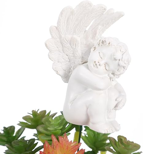 Miniatura 3 de Kisangel Adornos de alas de ángel, escultura de jardín de resina, 2.8 pulgadas, estatua decorativa de ala de ángel para decoración de patio al aire