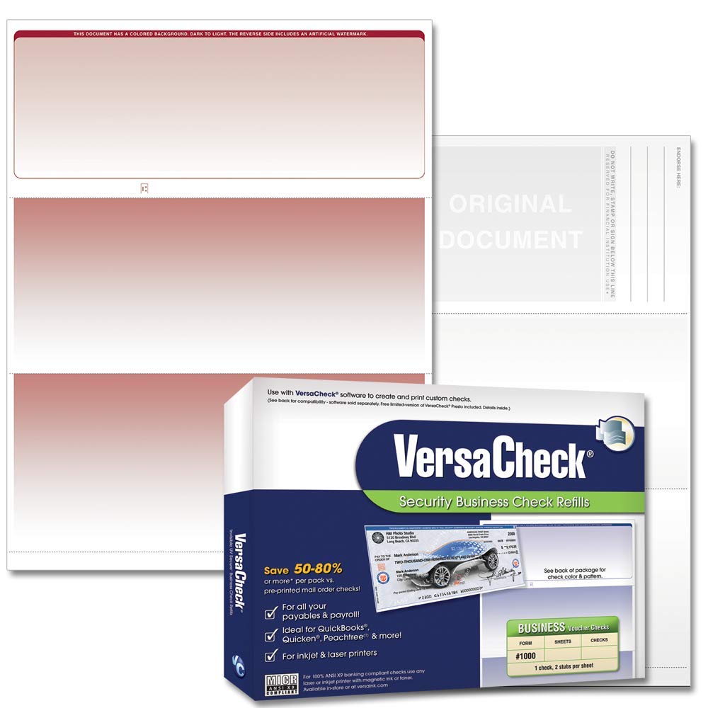 Blank Check Paper VersaCheck UV Secure Blank – 500 Sheets, Check-on-Top ...