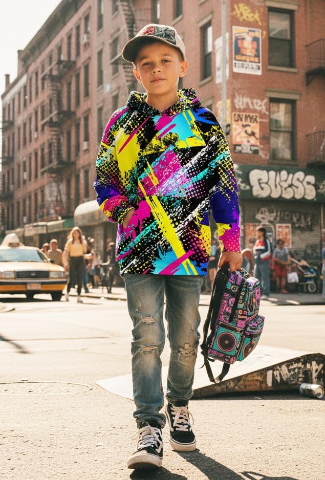 uideazone Hoodies for Boys Girls 3D Printed Hooded Sweatshirts Long Sleeve Pullover Hoody with Pocket 3-16Y - Image 6