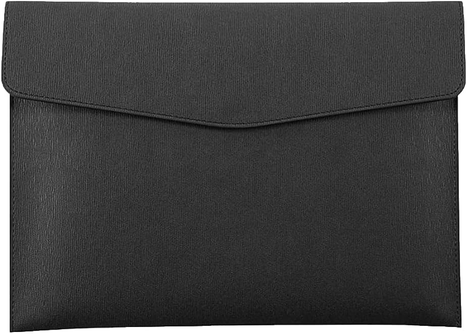 Gokeet PU Leather A4 File Folder Document Holder Waterproof Portfolio Envelope Folder Case with Snap Closure(Black)