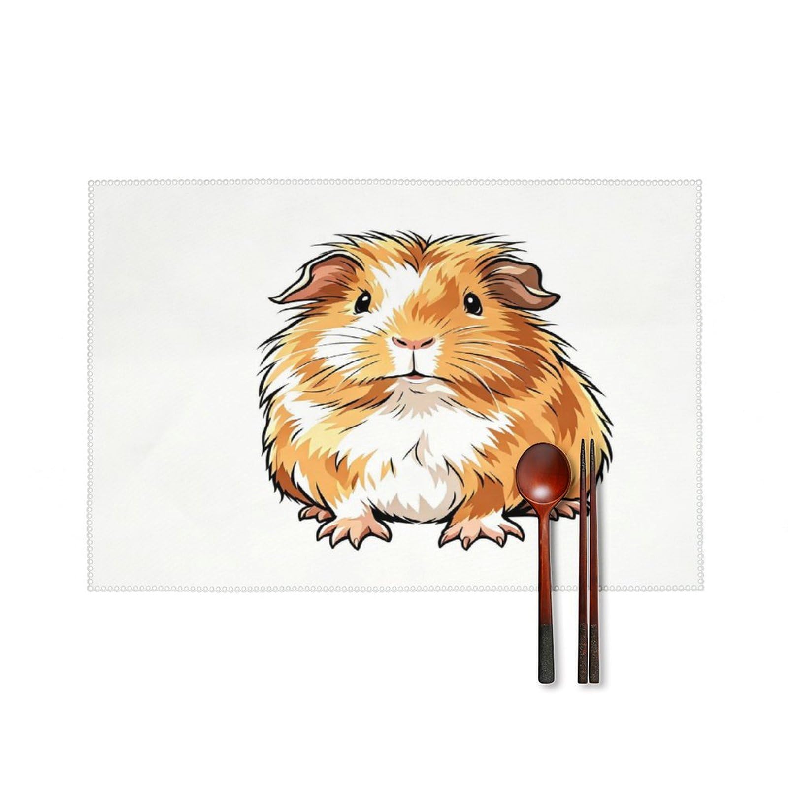 Fekiloot Style Funny Guinea Pig Placemats Set Of 6,Table Mat