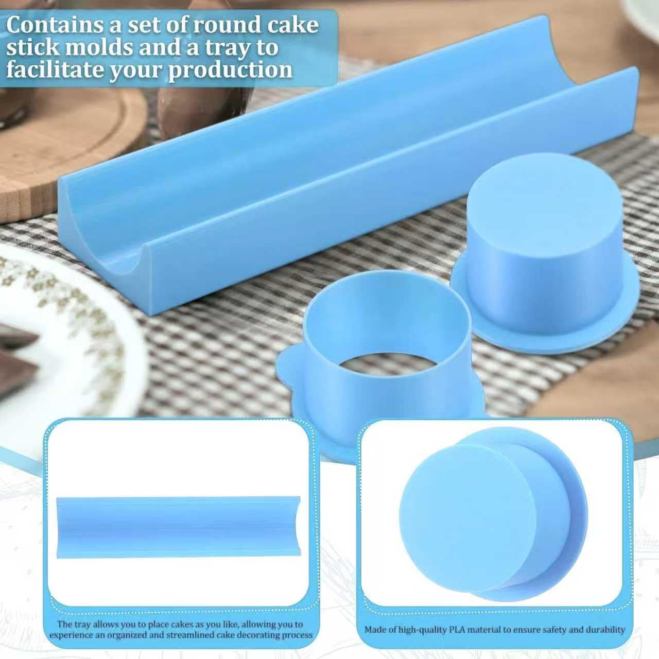 Round Mold 9inch Tray &3D Printed Cutter & Pusher Molds Kit