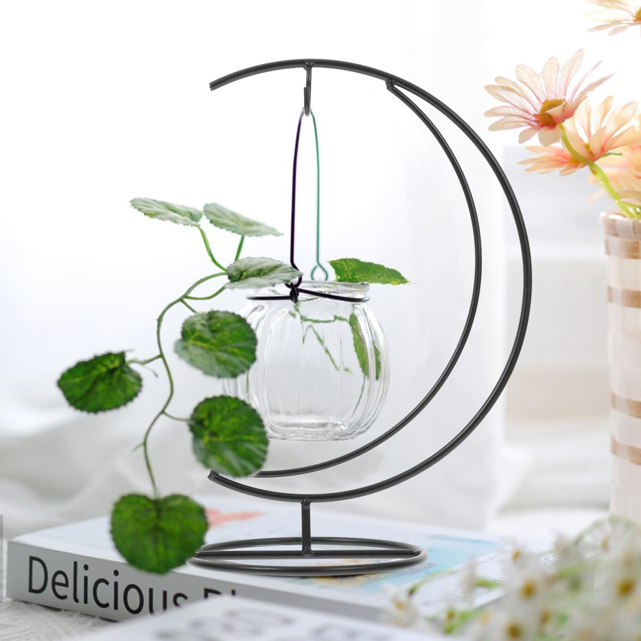 PRETYZOOM Supporto Pensile in Ferro Per Ornamenti Decorativi Con Gancio Per Piante Sospese E Globo in Vetro Stand Espositivo Per Casa Ufficio Eventi 10X4.9X4.9 Pollici