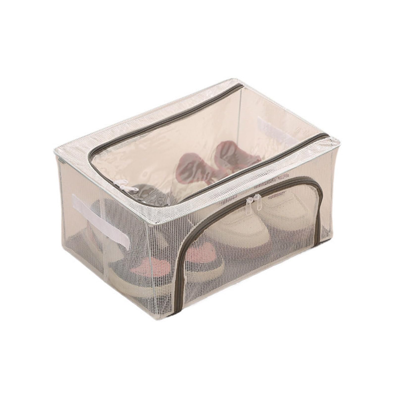 Jazuaiao Door Clear Shoe Container Quick Setups Foldable Storage Solution Reinforced Structure for Home Use Shoe Storage Box