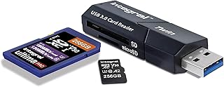 Integral Dual-Slot Micro SD & SD USB3.0 Memory Card Reader Adapter - Super fast file transfer and Compatible with High Speed UHS-I interface: SDHC, SDXC, microSDHC & microSDXC UHS-I U1 & U3