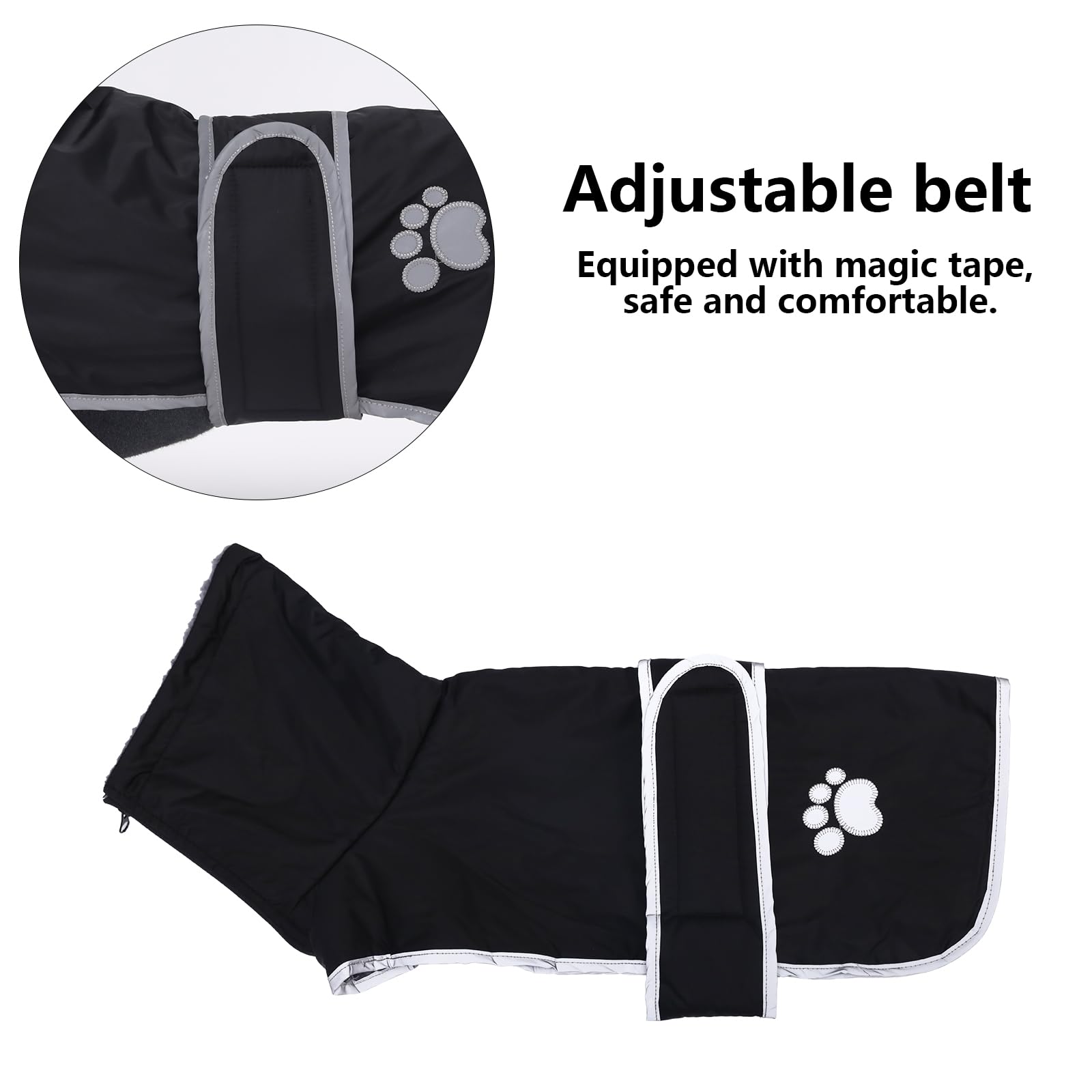 Dog Winter Coat Thermal Quilted Dachshund Coat,with warm flannel Lining,Geyecete waterproof Outdoor Dog Apparel with Adjustable Bands-Black-XS - Image 3