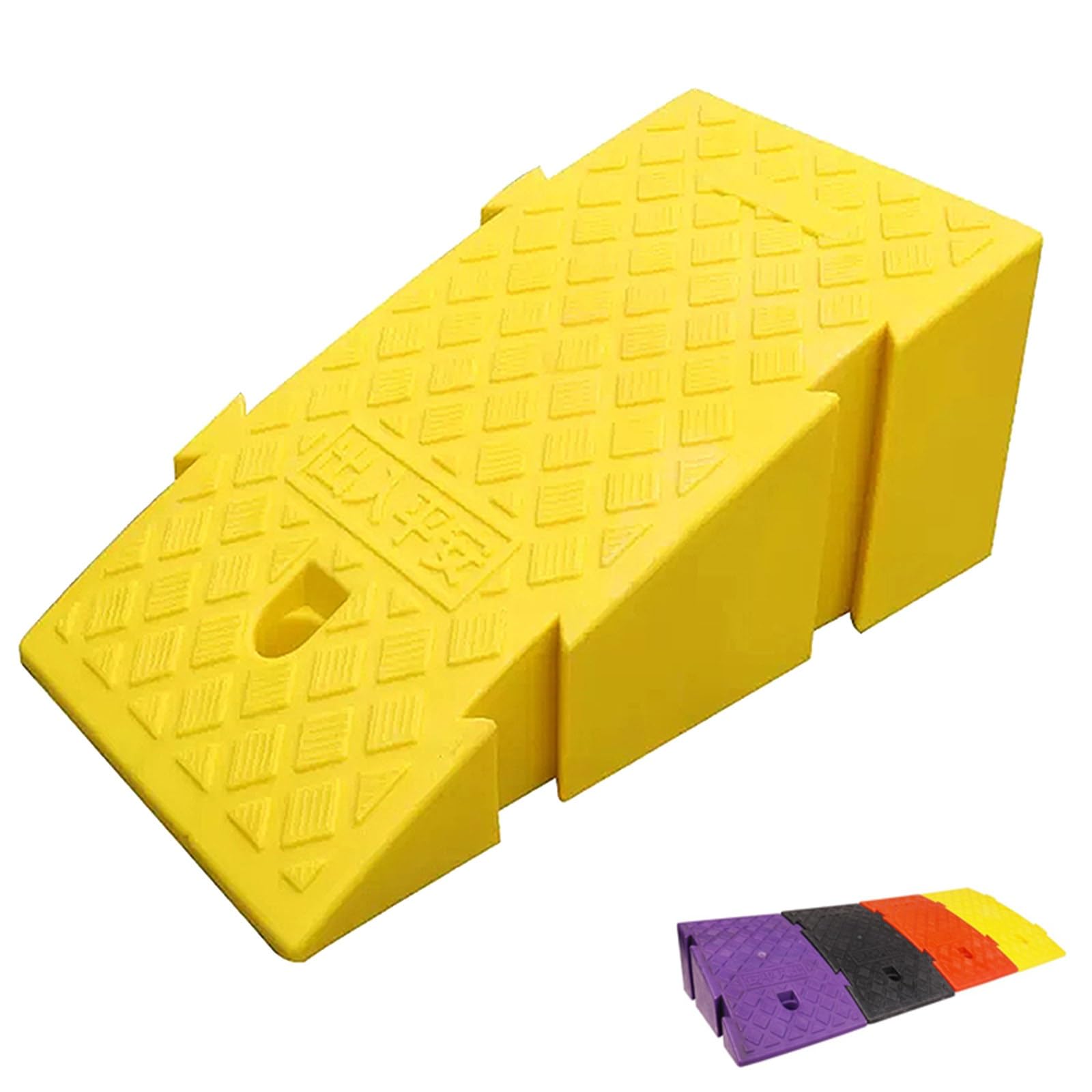 1 Confezione Rampe per Cordolo D'ingresso Rampe per Soglia Rampa per Cordolo per Vialetto per Moto Sedia a Rotelle Sedia Pieghevole Rampe per Riparazione Automatica(Yellow,High 19cm)