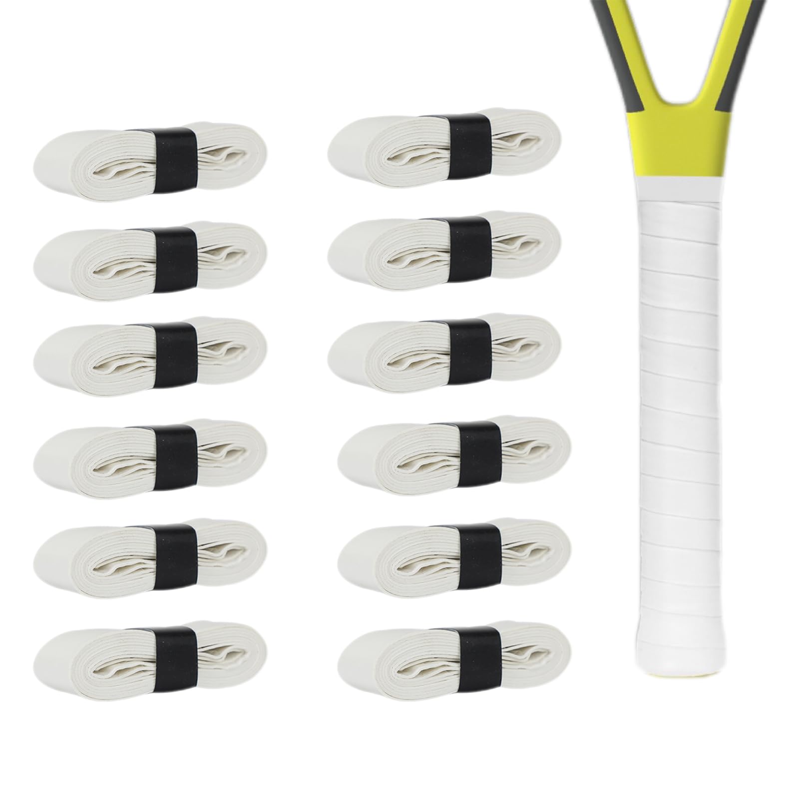 12 PCS Cintas de Agarre de Raqueta, Overgrips Padel,Grips Padel Perforados para Raqueta de Tenis,para Bádminton,Antideslizante y de Secado Rápido,Cinta de Agarre para Mango