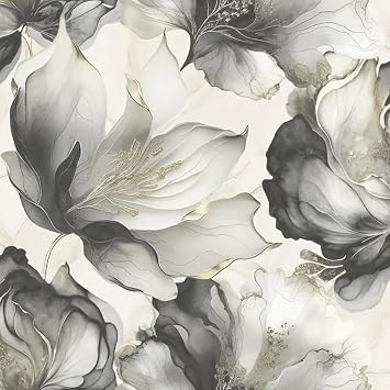 Elysian Floral Wallpaper with Metallic Gold Detail Ideal for Living Rooms, Hallways or Bedrooms Black/Gold Muriva 212502
