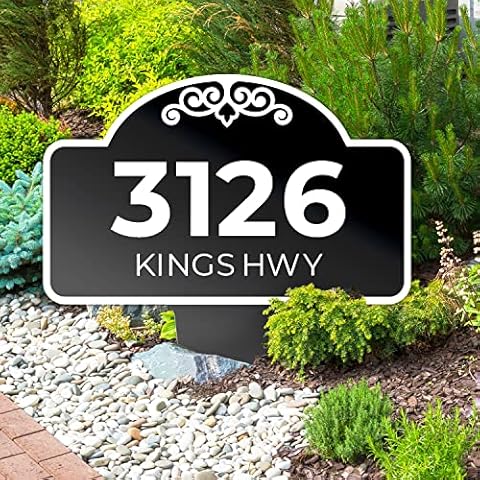 Sigo Signs, Custom House Address Yard Sign, Lawn Arch Address Plaque, Personalized House Numbers For Outside, Square Style, 12x15 Inches, Aluminum Composite Material Made in The USA Cover