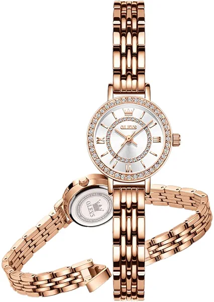 OLEVS Vintage Crystal Watches for Women Waterproof Watches Brand Analog Quartz Wrist Watches for Women