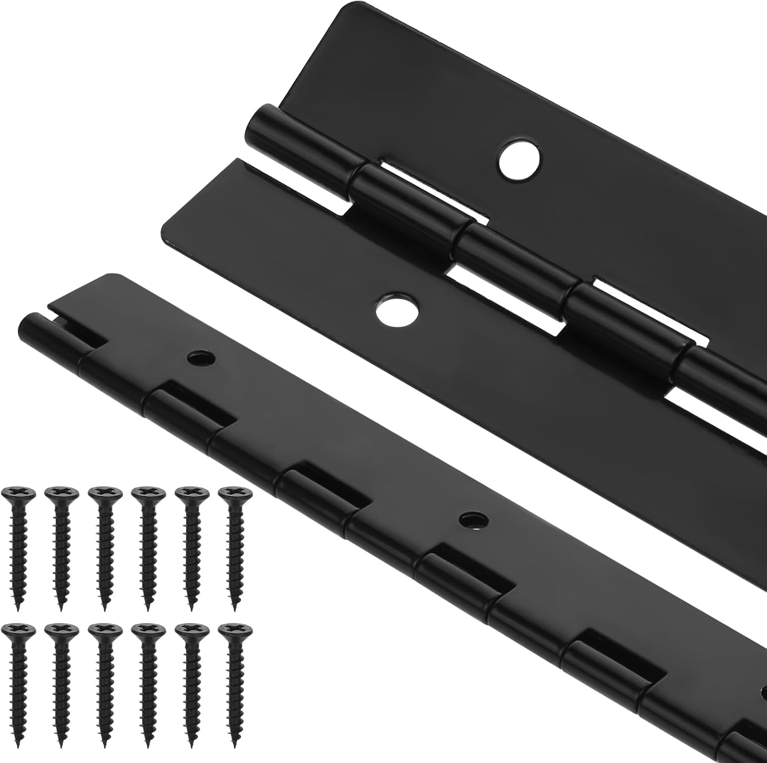 thumbnail image 2 of 2PCS 14 Inch Black Piano Hinges For Cabinet Hinges Heavy Duty Continuous & Piano Hinges Sliver 2 of 10