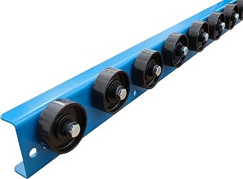 Conveyor Rails with Plastic Skate Wheels 5- T1 Style Gravity Rail System for Smooth Flow of Pallets & Cartons - Heavy-Duty 5-Foot Flow Rail Conveyor Wheels By Ultimation