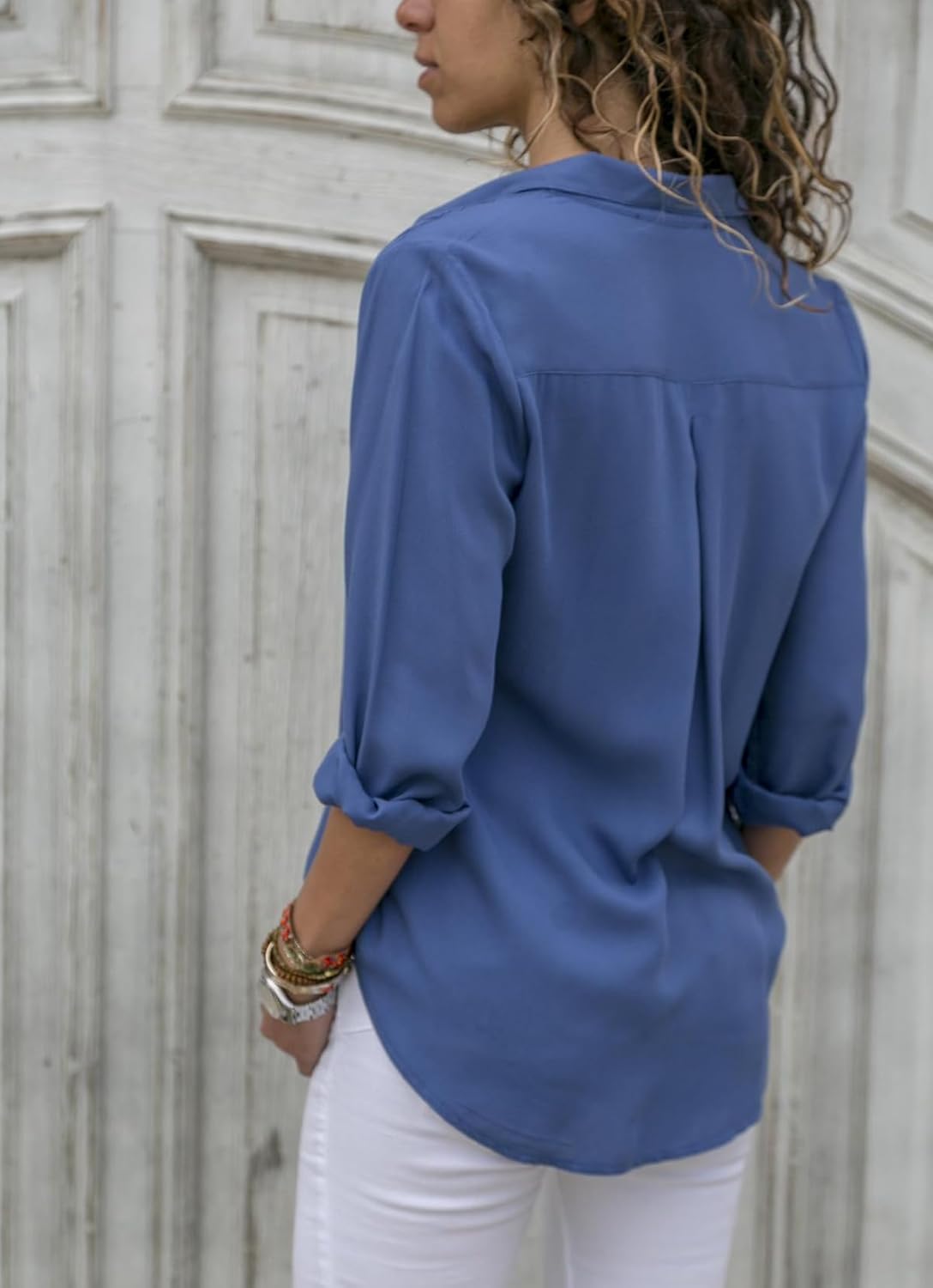 ARJOSA Women's Long/Short Sleeve Button Down Shirts Office Work Business Casual Blouses Tops - Image 4