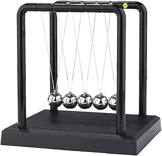 Black Newtons Cradle Balance Ball Newton Cradle Pendulum 5 Balls Swing Balls Gift for Chrismas Home Desk Decoration Small