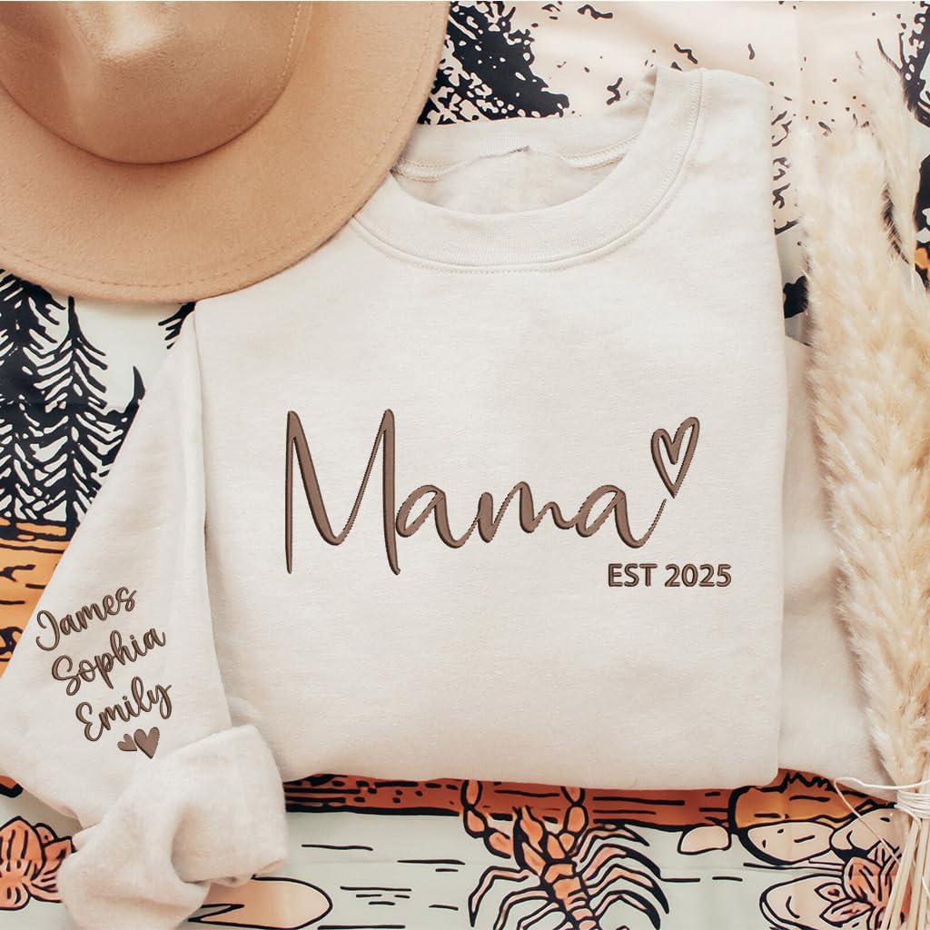 Custom Embroidered Grandma Sweatshirt, Personalized Nickname Embroidered Shirt, Christmas Mothers Day Shirt Gifts - Image 6