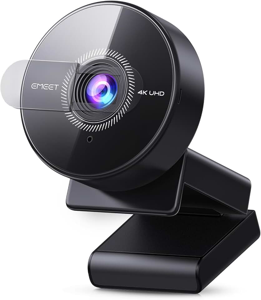 EMEET Webcam C950 4K para PC - 8 megapixels 4K UHD, foco automático PDAF, microfone com cancelamento de ruído, FOV de 70°, 1080p a 60FPS, capa de privacidade, USB 2.0 Plug & Play, sem orifício de