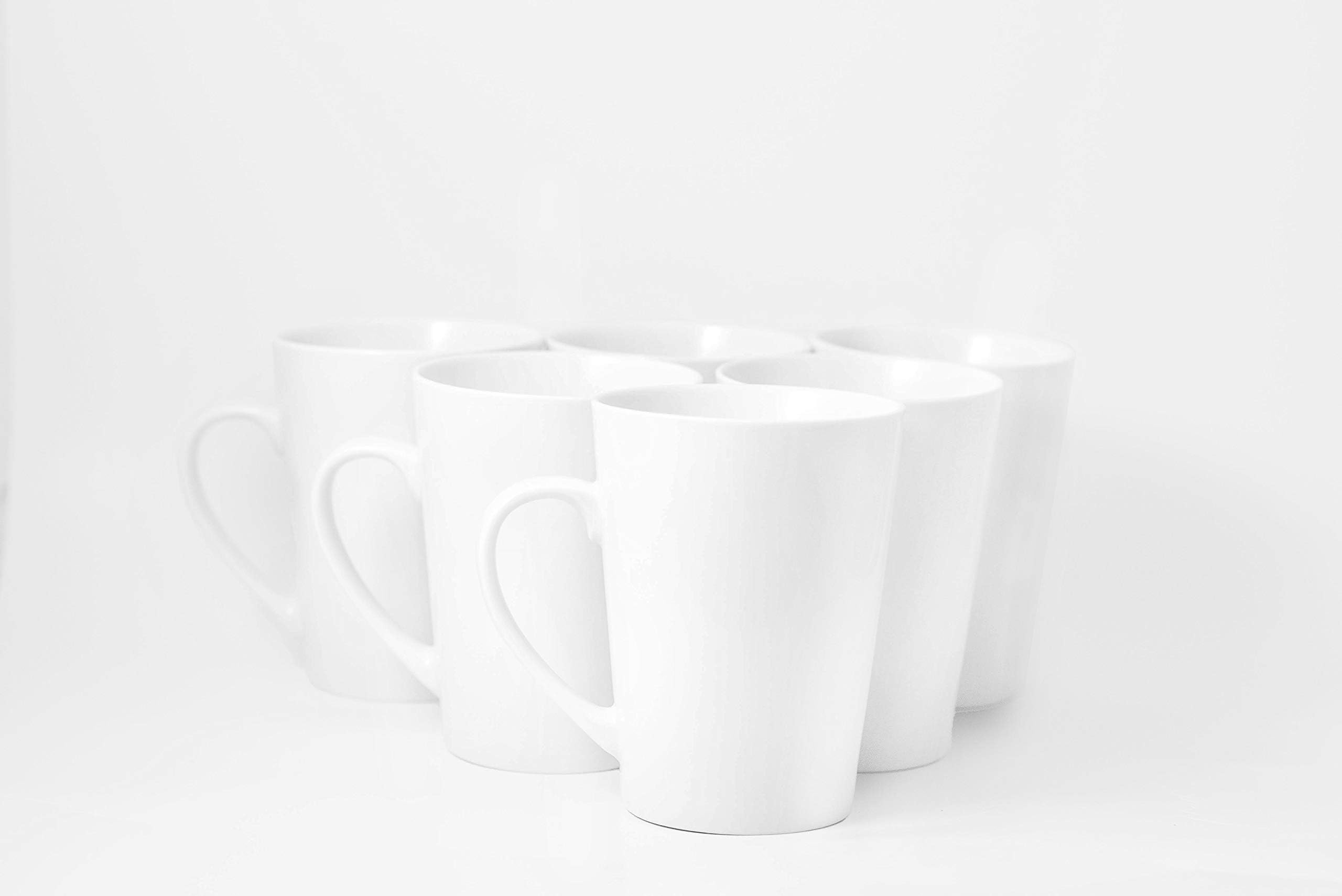 Amuse- Professional Porcelain Bistro Collection- Grande Mugs- Set of 6- 18 oz