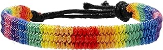 Rainbow LGBT Pride Bracelet Handmade Braided Friendship String Bracelet for Gay & Lesbian LGBTQ Wristband Adjustable Size
