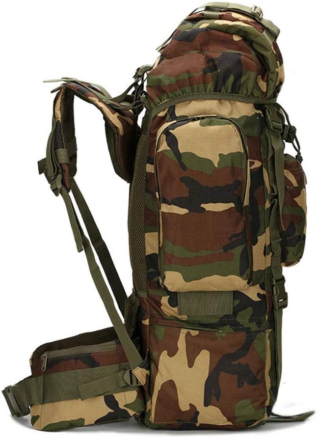 Outdoor Sports Pack Hiking Bag Tactical Rucksack Camo Knapsack Combat Camouflage Tactical Molle 65L Backpack - Typhoon
