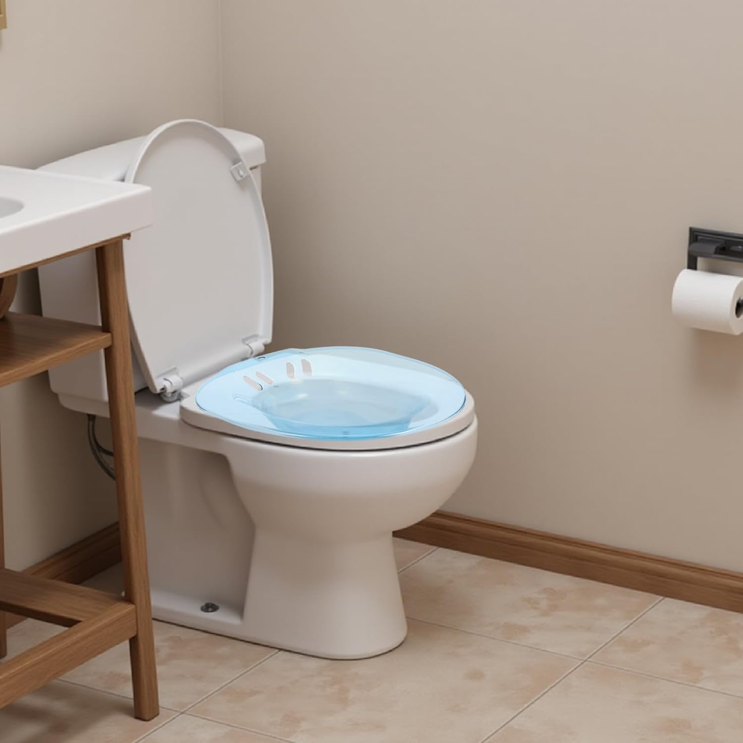 Sitz Bath Basin for Toilet Seat, Pregnant Women and Elderly Sit Bath, Postpartum Care Soaking Tub with Deep Bowl, Cleaning Aid for Personal Care