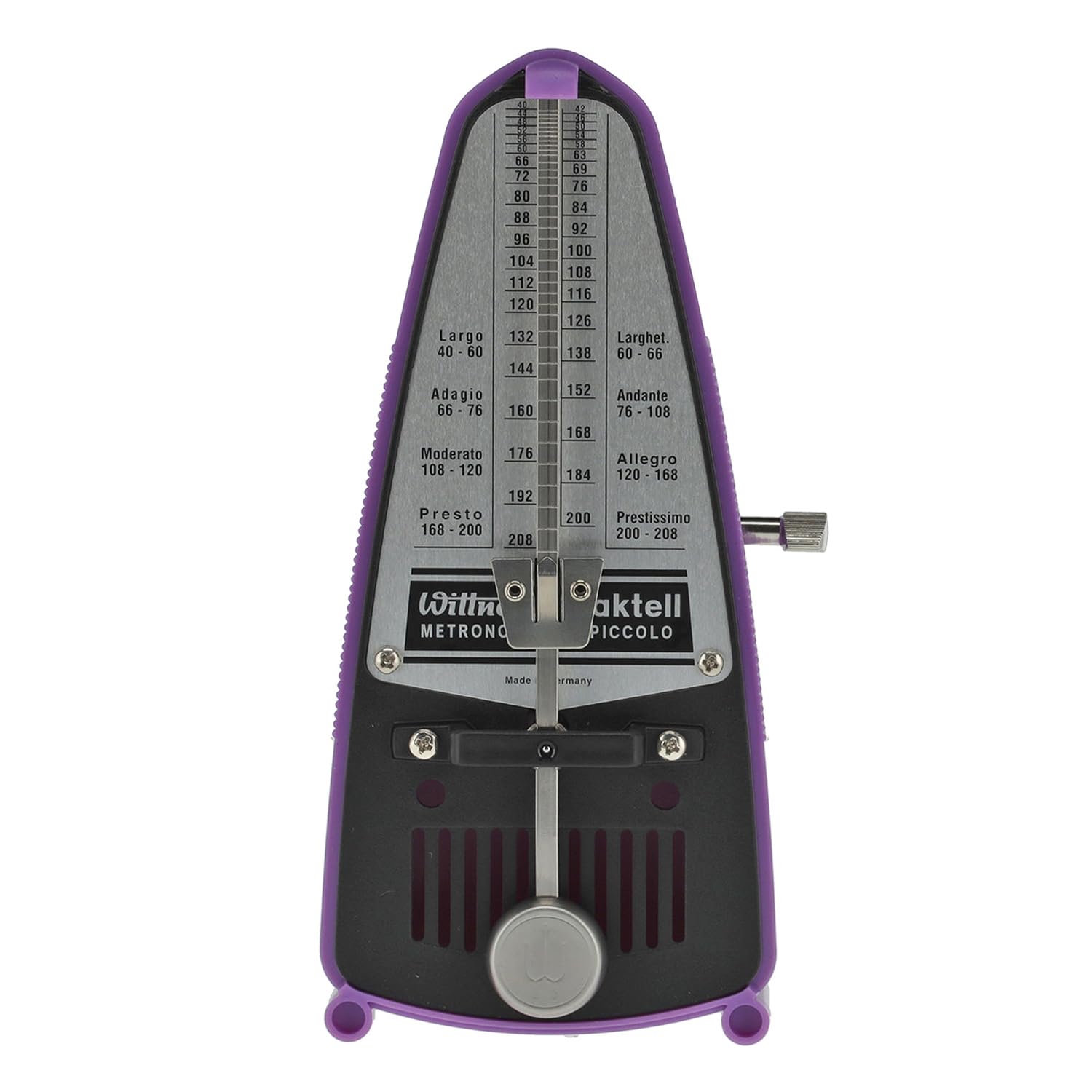 Wittner Taktell Piccolo 830371 Métronome mécanique Violet Avec chiffon microfibre Keepdrum