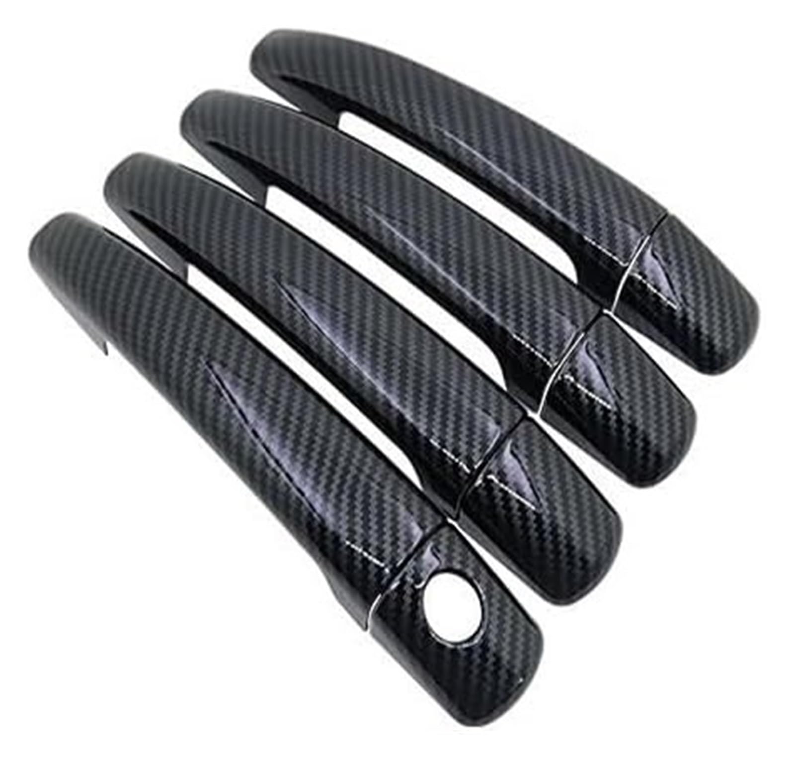 QWQTHGS Car Exterior Door Handle Cap for Fiat for Scudo 2007-2016 Car Accessories Stickers Trim Fiber Exterior Door Handle Cover(1 Keyhole 4 Door)