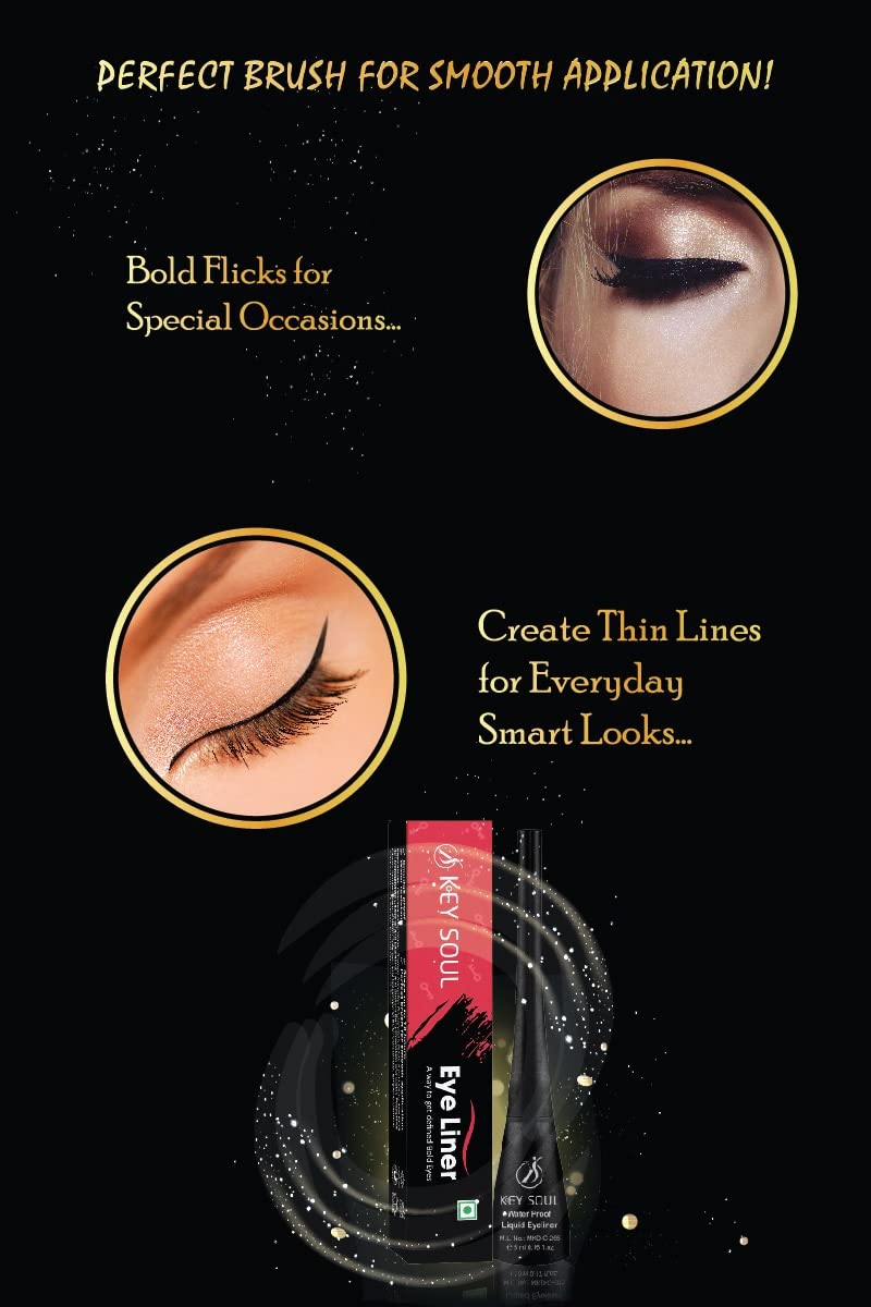 MAAN ORGANIC FARMS Key Soul Eyeliner (5ml) - Black, Smudge Proof, Water Resistant, Long-lasting, Rich Colour, Easy Application 4