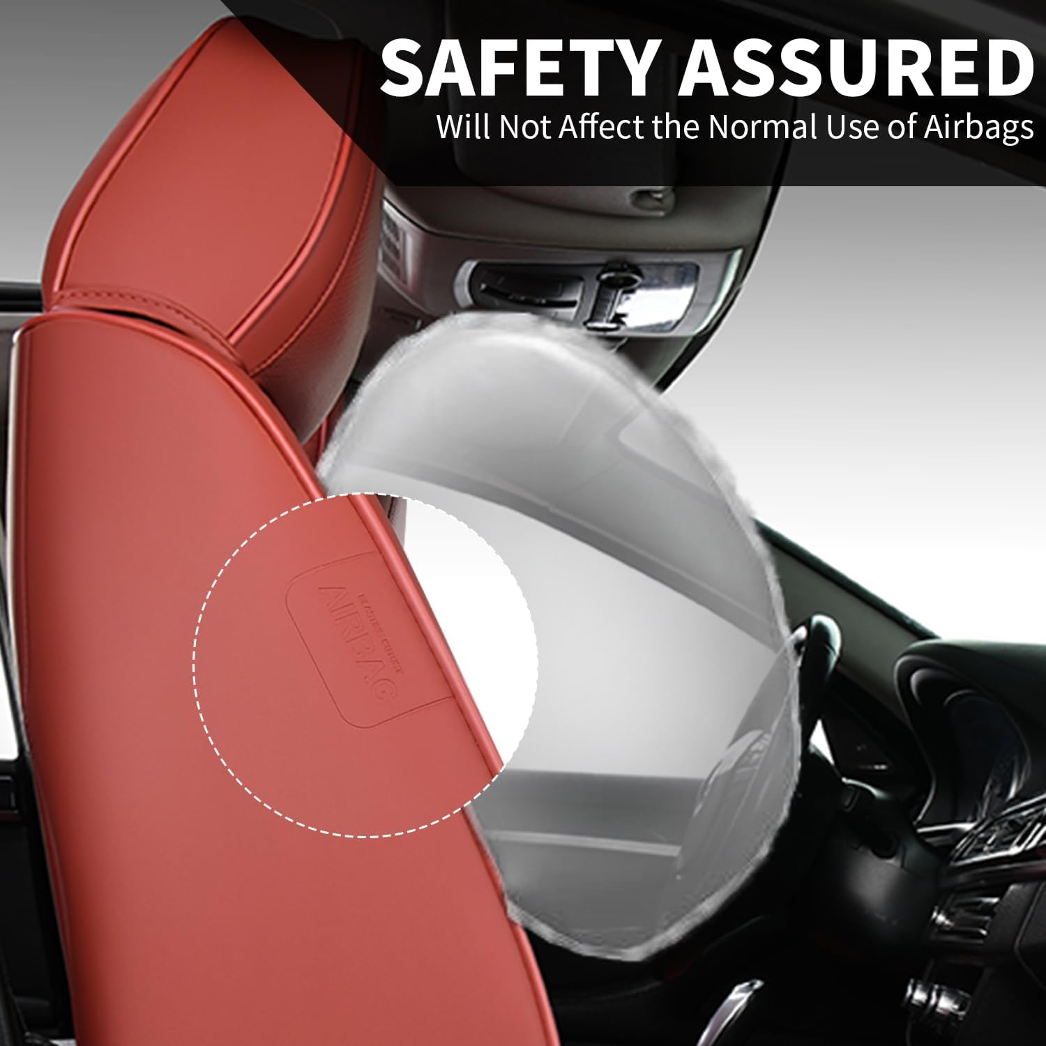 FLORICH Leather Car Seat Covers Luxury Front Car Seat Cover Automotive Car Seat Covers Waterproof Car Seat Protector Cushion Universal Fit for Most Cars Trucks SUV, Red