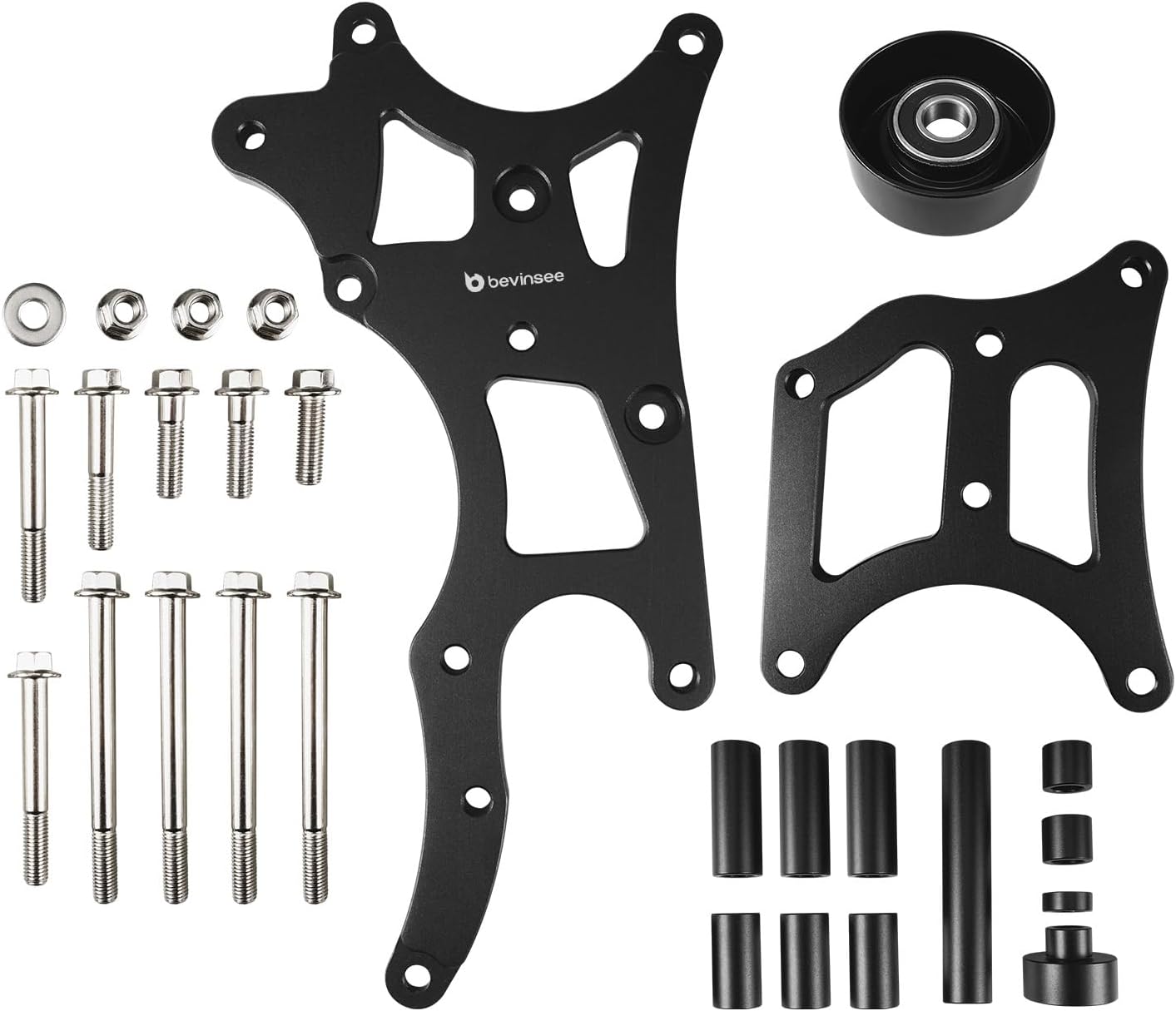 Bevinsee LS Truck Factory Location Alternator & Power Steering Bracket Compatible with Chevrolet LQ4 LQ9 LY5 4.8L 5.3L 6.0L