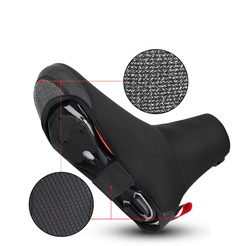 Deportes Al Aire Libre Ciclismo Cubiertas De Zapatos De Bicicleta, Bicicleta De Carretera De Invierno Overshoes Thermal Warm Shoes Funda, para Hombres Y Mujeres,Rojo,XL
