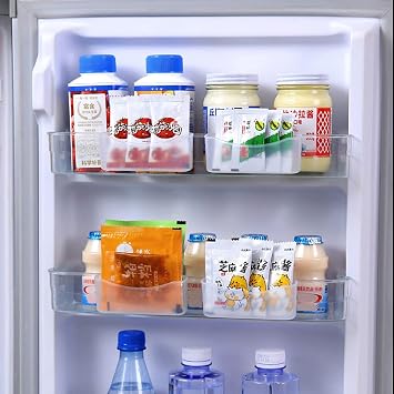 VALINK Fridge Drawer Organizer, Refrigerator Organizer Bins, Storage Box with Hook Fridge Shelf Holder Shelf for Fridge Shelf