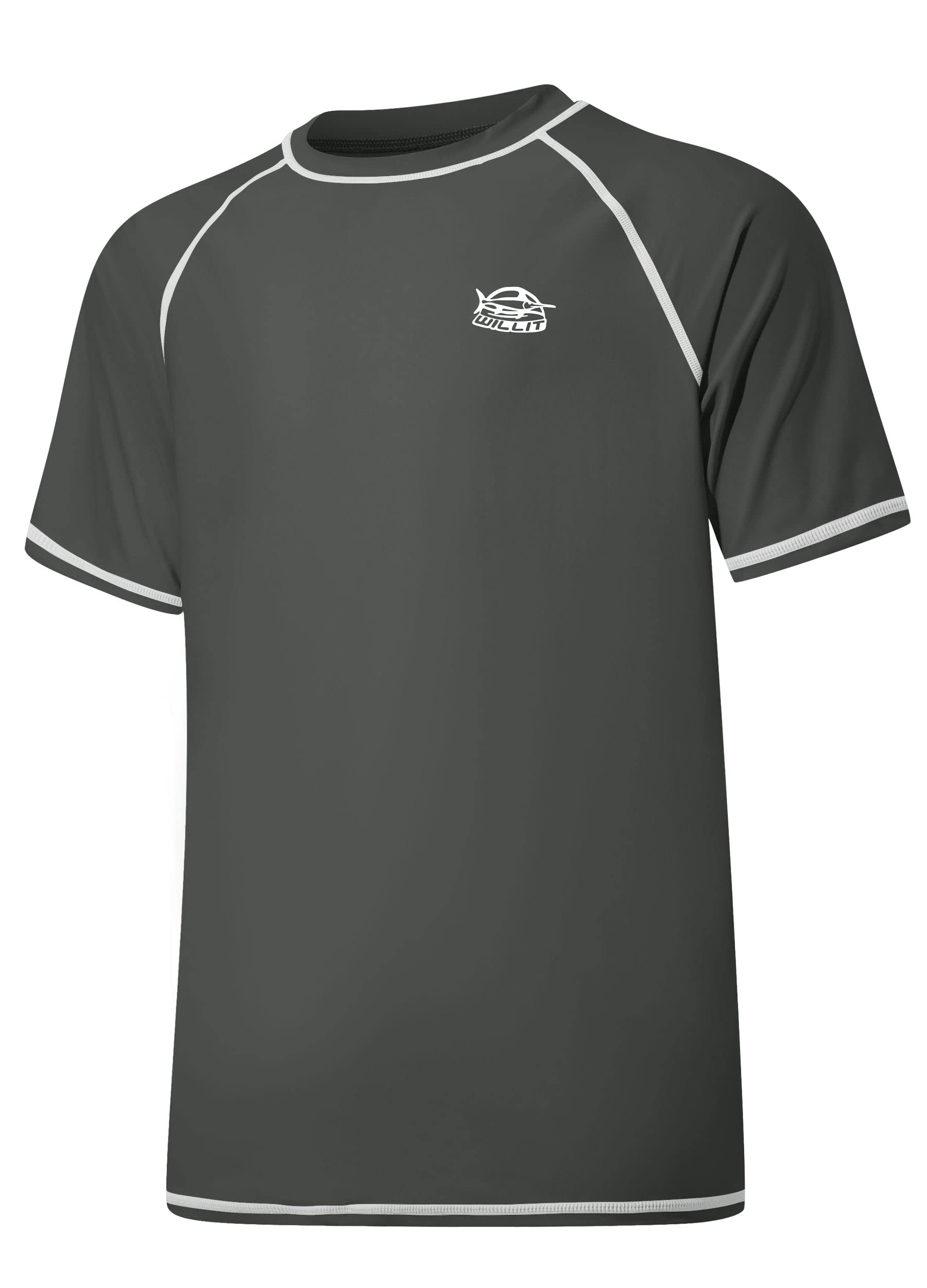 Willit Men's UPF 50+ Rashguard Swim Shirt Short Sleeve SPF Sun Protection Quick Dry Water Beach Shirts Fishing Surf Shirt